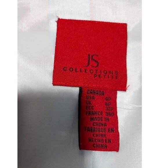 Vintage JS Collections Petite Silk Floral Cropped Jacket Blue Size 4P - Picture 2 of 3